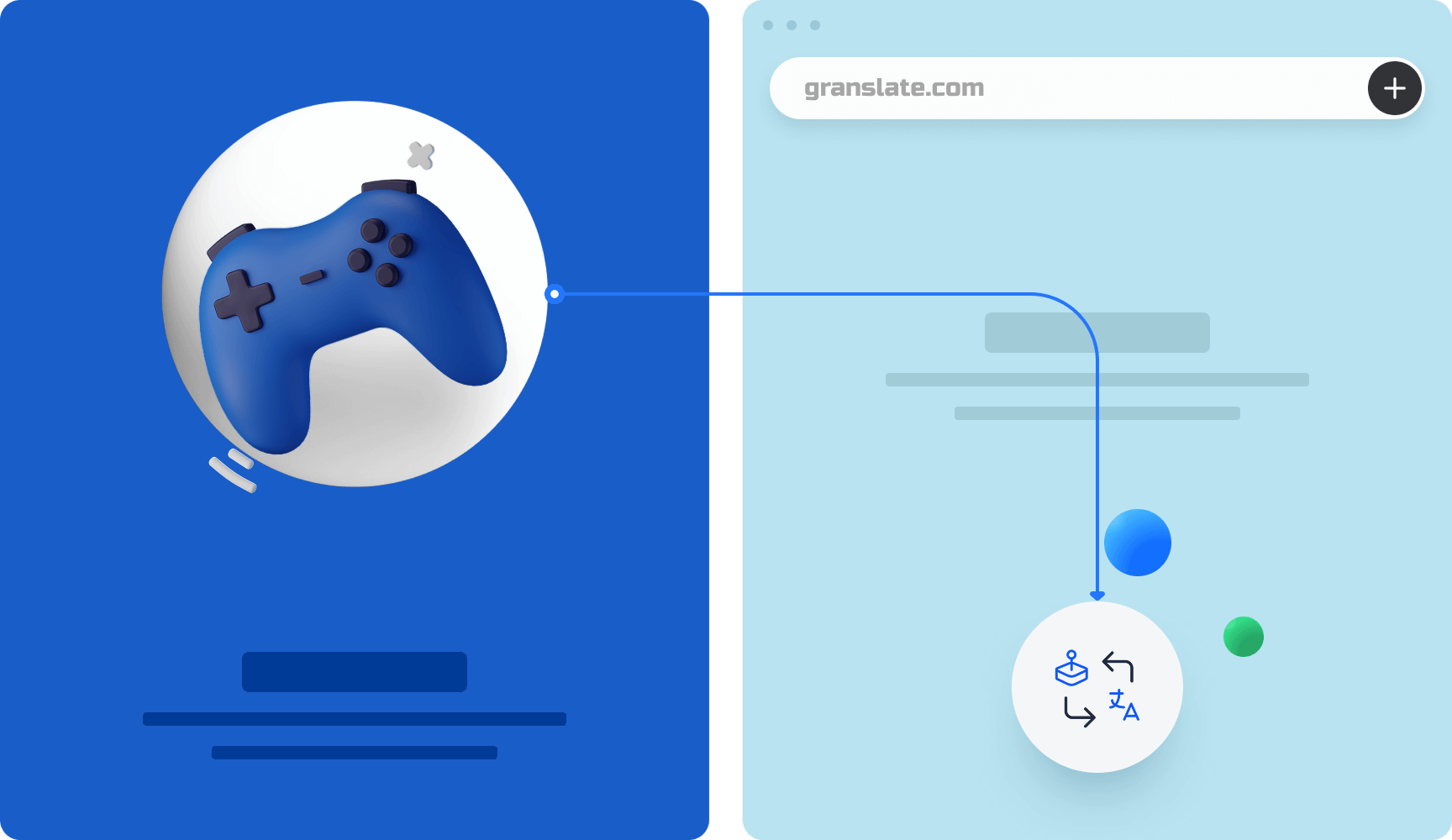 Granslate dashboard interface showing game translation features